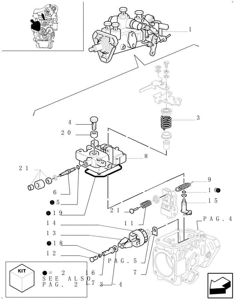 Схема запчастей Case IH JX85 - (0.14.0/ A[02]) - INJECTION PUMP (01) - ENGINE