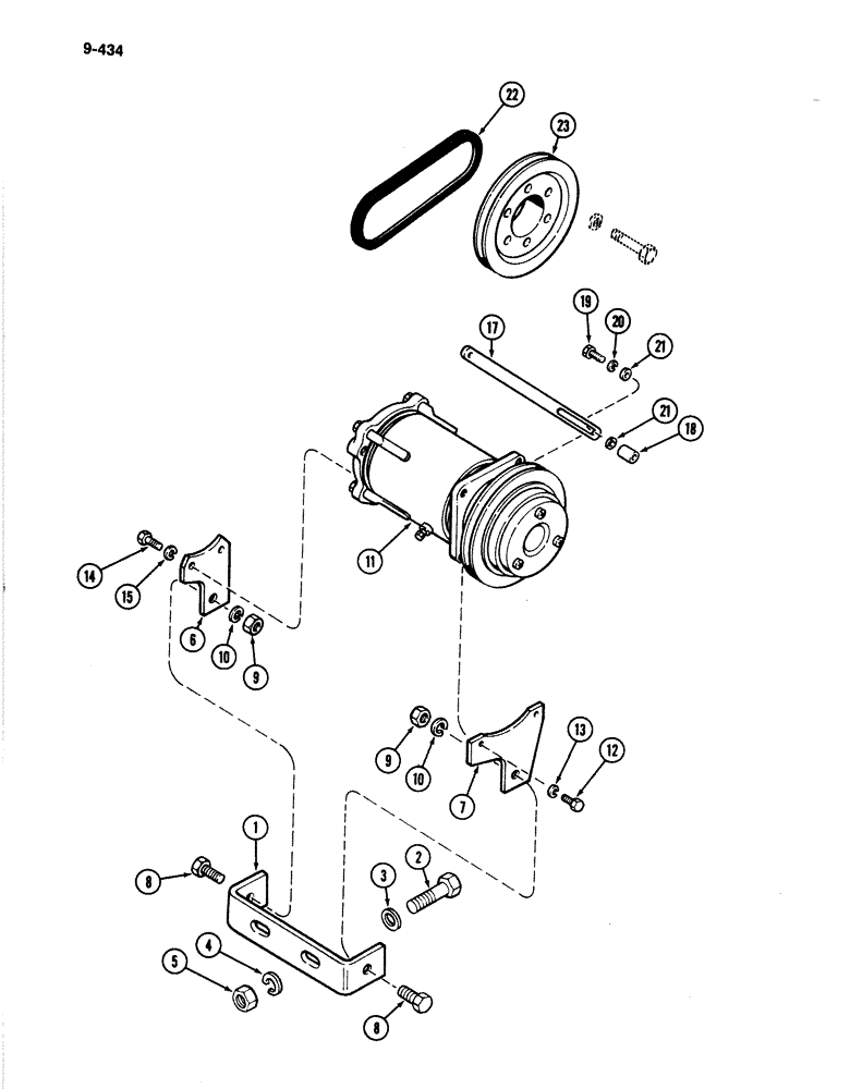 Схема запчастей Case IH 4894 - (9-434) - AIR CONDITIONING, AIR COMPRESSOR MOUNTING) (09) - CHASSIS/ATTACHMENTS