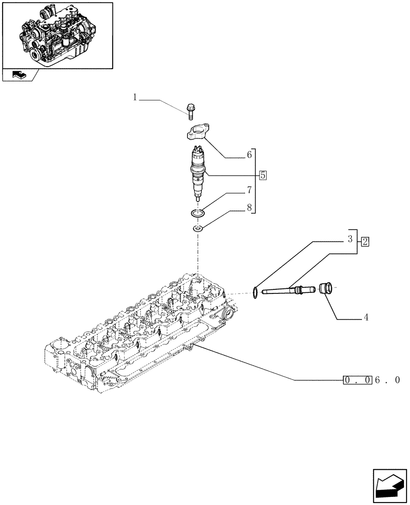 Схема запчастей Case IH F4HE9687M J100 - (0.14.0[02]) - INJECTION EQUIPMENT - INJECTOR (2854913) 