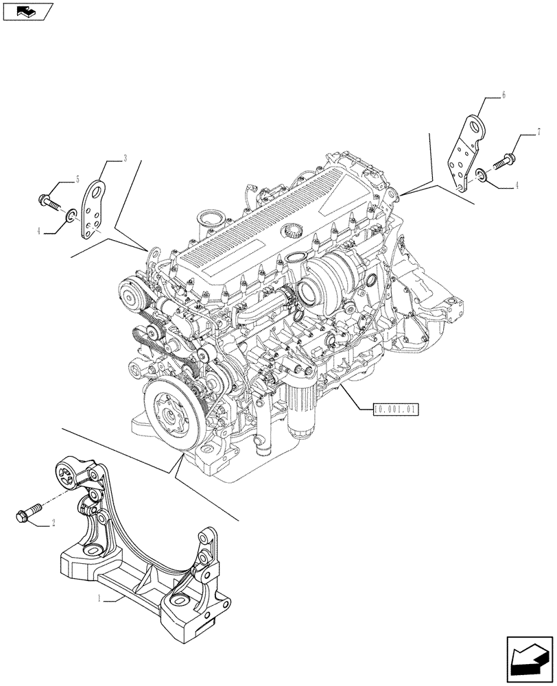 Схема запчастей Case IH F3BFA613B E002 - (10.012.04) - HOOKS - ENGINE (10) - ENGINE