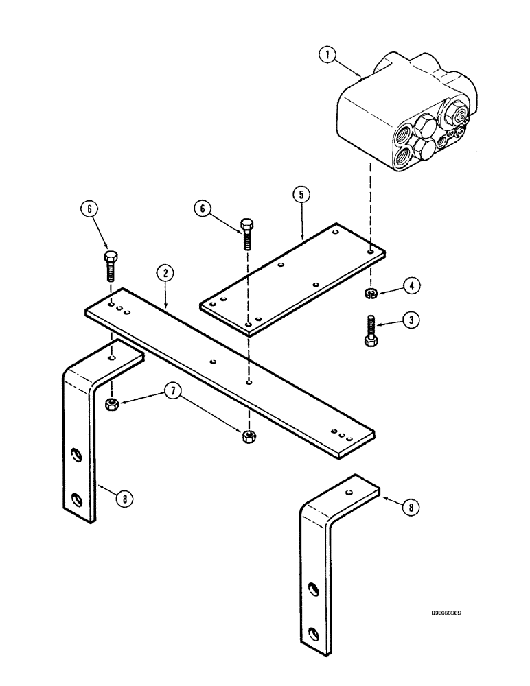 Схема запчастей Case IH 2144 - (5-30) - SELECTOR VALVE MOUNTING, POWER GUIDE AXLE (04) - STEERING