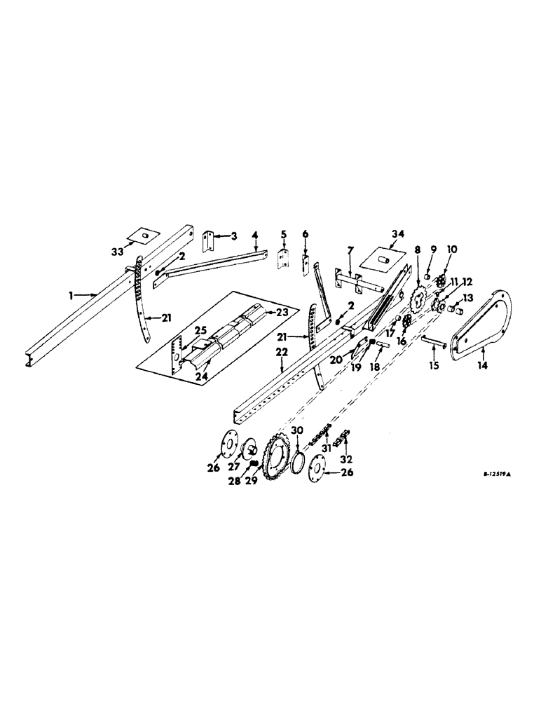 Схема запчастей Case IH 303 - (028) - REEL SUPPORT ARMS AND DRIVE, REEL DRIVE SHIELD ATTACHMENT (58) - ATTACHMENTS/HEADERS