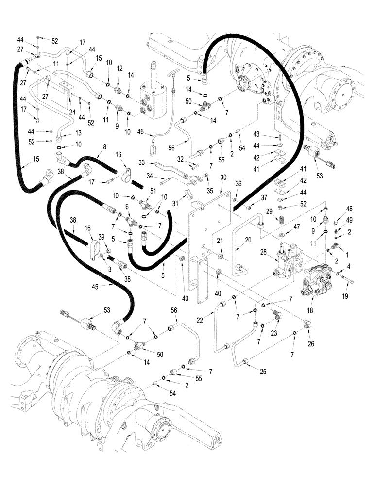 Схема запчастей Case IH STEIGER 435 - (07-10) - 500 SERIES AXLE - PARK BRAKE CIRCUIT, WITH DIFFERENTIAL LOCK, QUADTRAC TRACTOR (07) - BRAKES