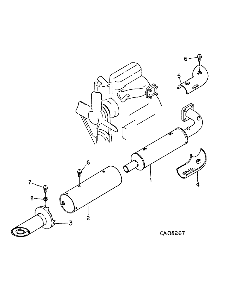 Схема запчастей Case IH 244 - (12-05) - POWER, EXHAUST SYSTEM, HORIZONTAL Power