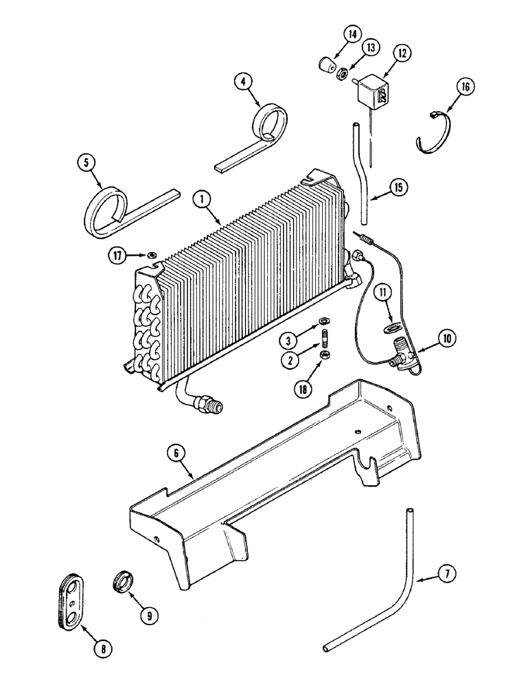 Схема запчастей Case IH 1594 - (9-428) - AIR CONDITIONER EVAPORATOR, TRACTORS WITH CAB (09) - CHASSIS/ATTACHMENTS