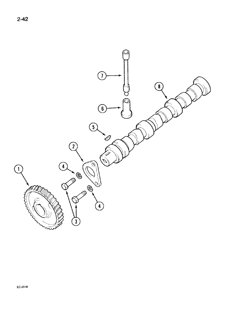 Схема запчастей Case IH 395 - (2-042) - CAMSHAFT (02) - ENGINE