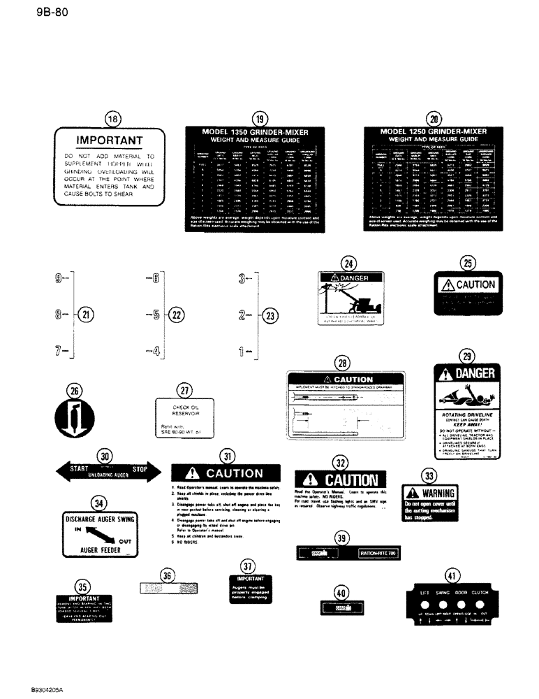 Схема запчастей Case IH 1350 - (9B-80) - DECALS (09) - CHASSIS ATTACHMENTS