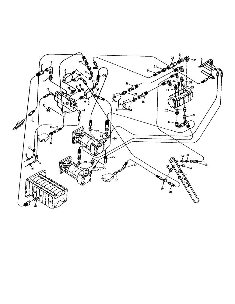 Схема запчастей Case IH 7000 - (B05-75) - HYDRAULIC CIRCUIT, ROTARY CHOPPER Hydraulic Components & Circuits