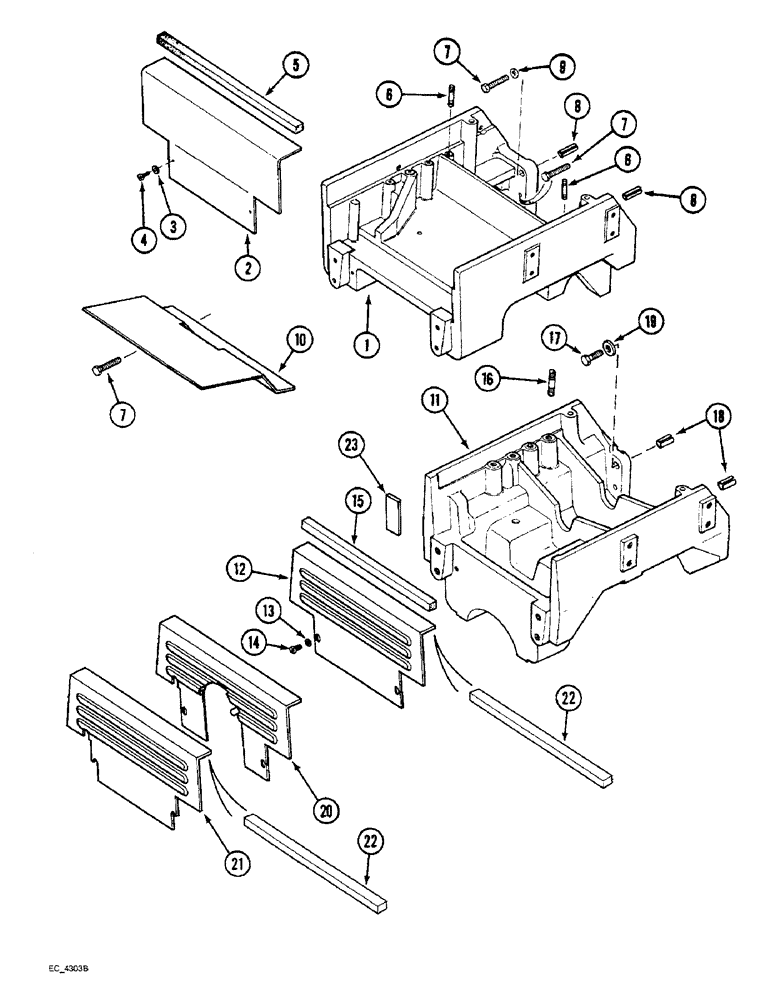 Схема запчастей Case IH 3220 - (9-004) - FRONT BOLSTERS, CAST, 2 WHEEL DRIVE TRACTOR (09) - CHASSIS/ATTACHMENTS