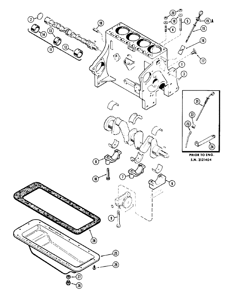 Схема запчастей Case IH 1150 - (138) - CYLINDER BLOCK ASSEMBLY, 159 SPARK IGNITION ENGINE, WITH BRACKET MOUNTED OIL FILTER (10) - ENGINE