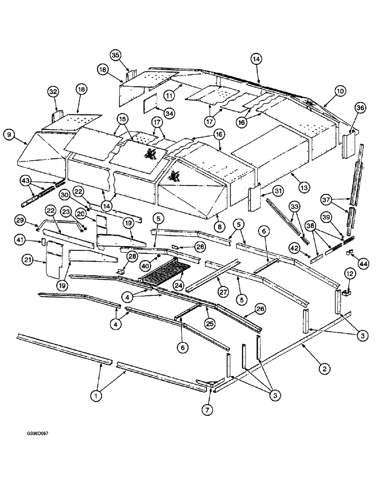 Схема запчастей Case IH 1400 - (9C-04) - BASKET COVER (16) - BASKET