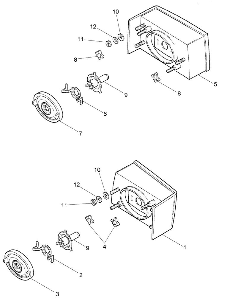 Схема запчастей Case IH 495 - (4-012) - HEADLIGHTS (04) - ELECTRICAL SYSTEMS