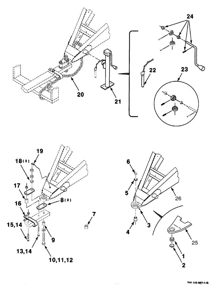 Схема запчастей Case IH 8575 - (02-002) - HITCH AND JACK ASSEMBLY Driveline