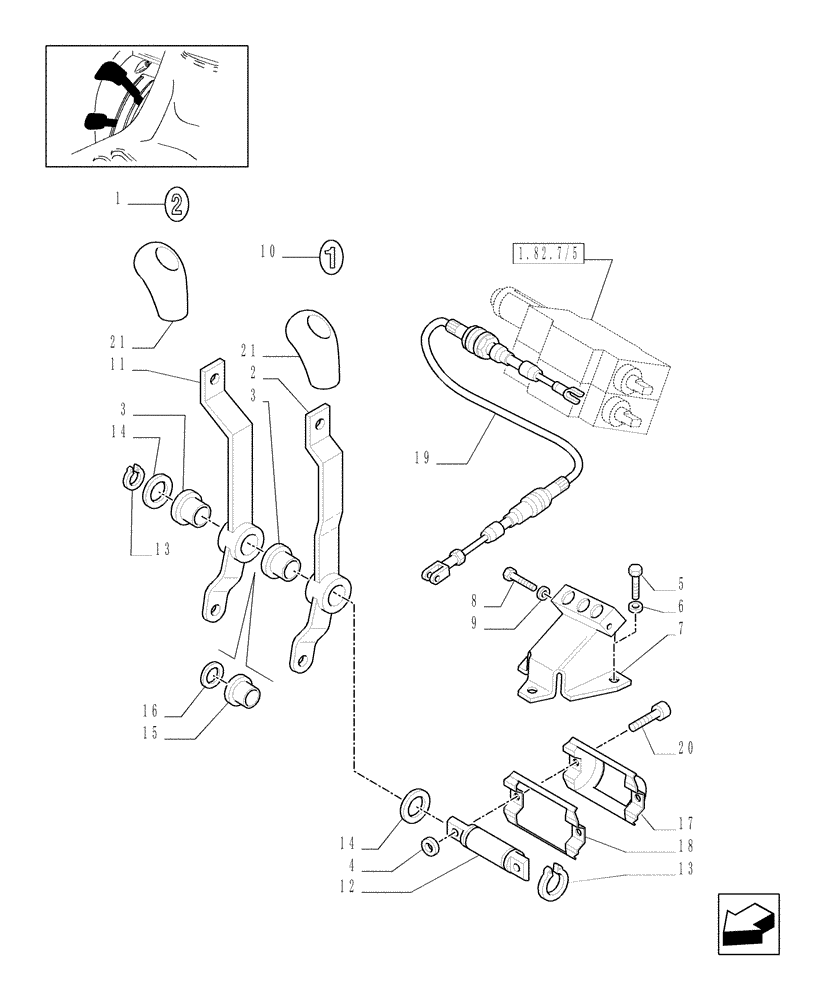 Схема запчастей Case IH JX1060C - (1.92.82/04) - (VAR.028) 2 REMOTE VALVES FOR MID-MOUNT AND EDC - LEVERS (10) - OPERATORS PLATFORM/CAB