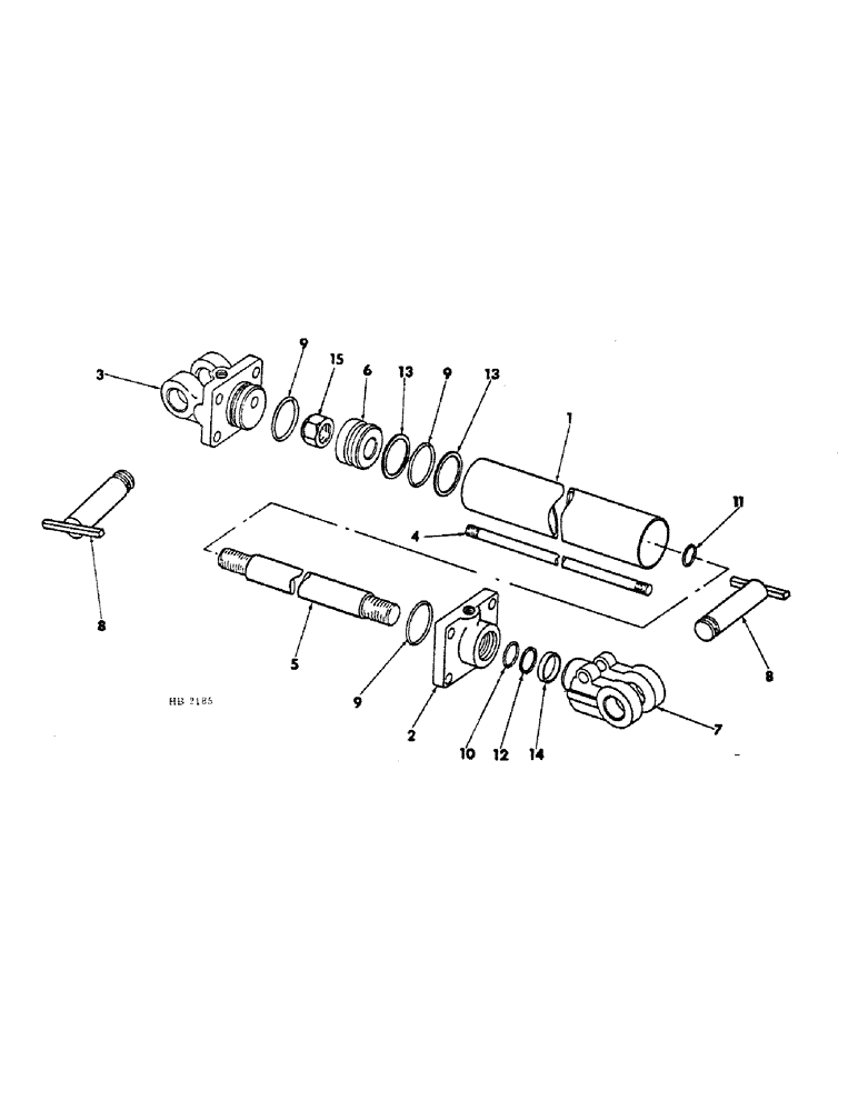 Схема запчастей Case IH 580 - (B-63) - ENDGATE HYDRAULIC CYLINDER, 1976 SEASON AND SINCE, 2 X 8 DOUBLE ACTING Invalid section