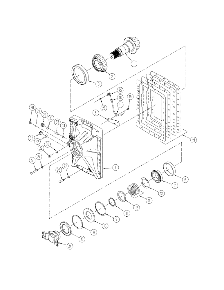 Схема запчастей Case IH STX375 - (06-45) - AXLE ASSY FRONT COVER STX 375 (06) - POWER TRAIN