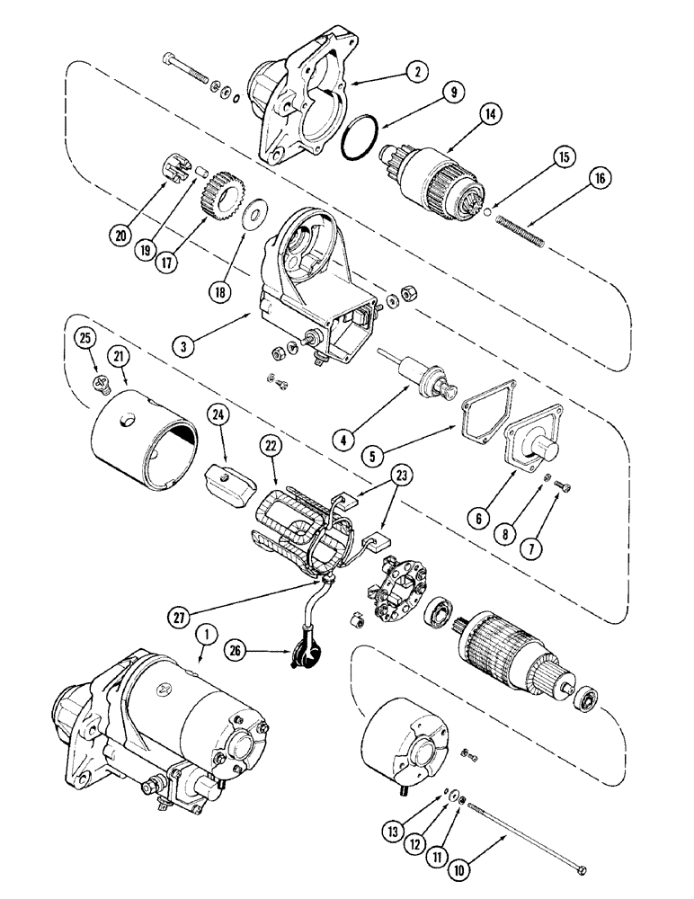 Схема запчастей Case IH 6000 - (4-10) - STARTER (04) - ELECTRICAL SYSTEMS