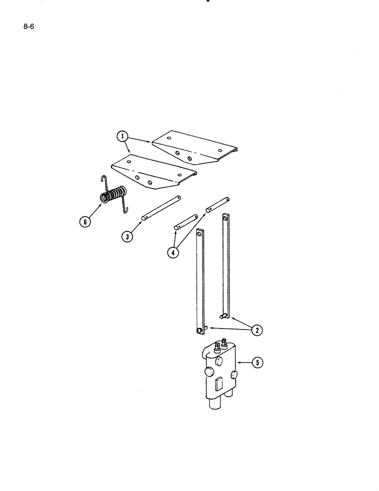 Схема запчастей Case IH 4000 - (8-06) - CONTROL VALVE PEDAL, DRAPER AND DUAL AUGER HEADER (08) - HYDRAULICS