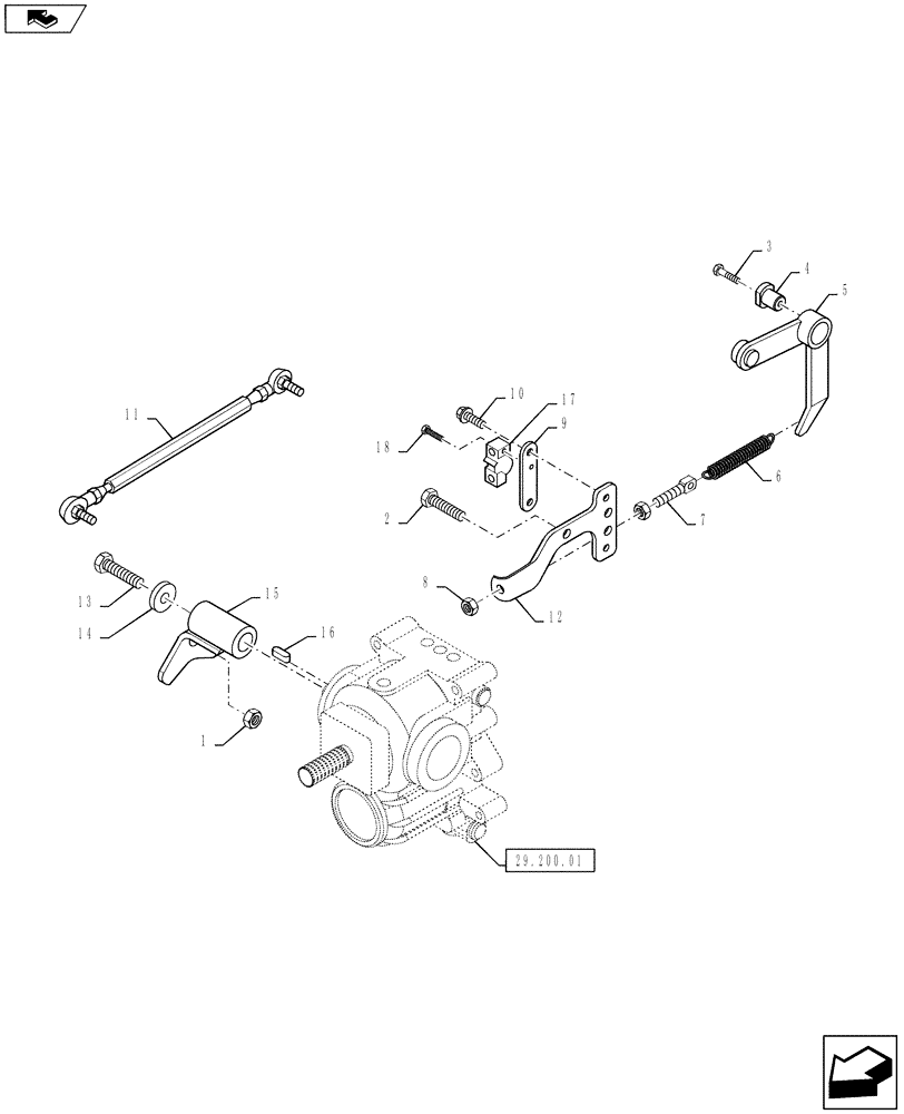 Схема запчастей Case IH FARMALL 35B - (29.200.03) - HST CONTROL (29) - HYDROSTATIC DRIVE