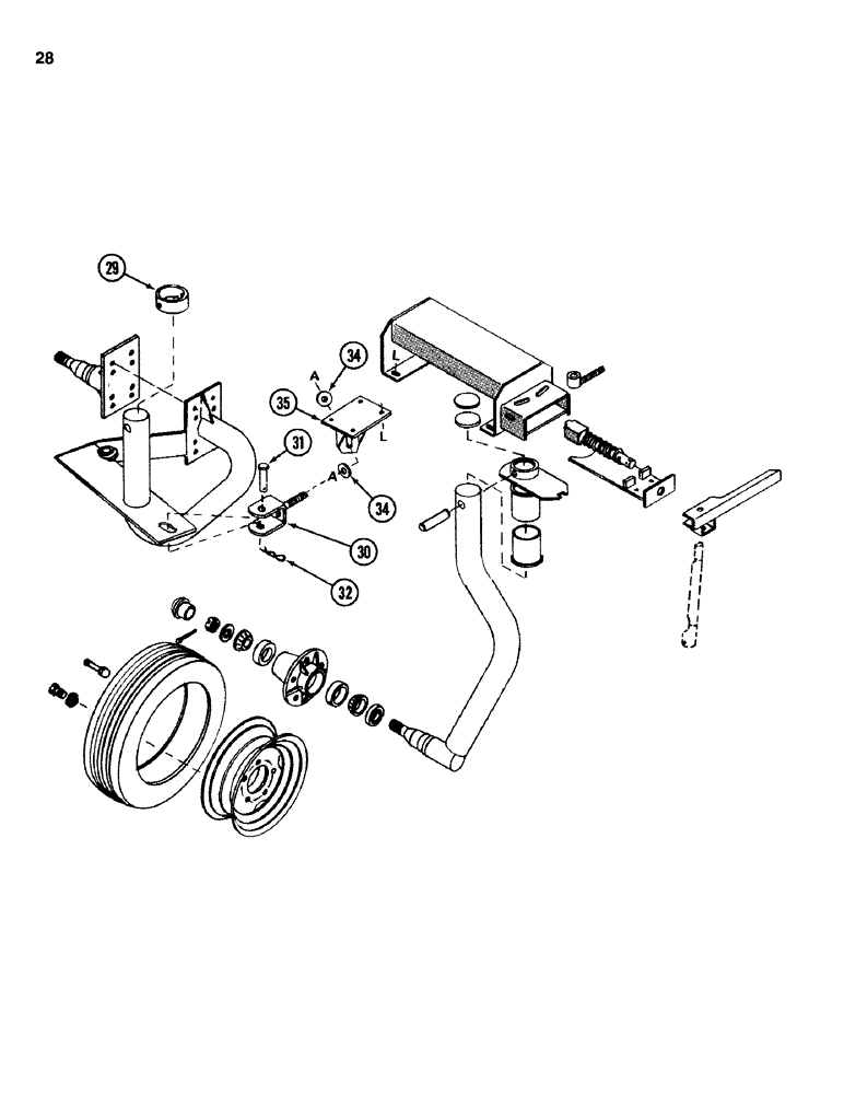 Схема запчастей Case IH 742 - (28) - WHEELS, CASTERS AND WHEEL LOCKS 