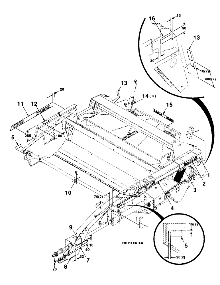 Схема запчастей Case IH 8340 - (9-04) - DECALS & LOCATION DIAGRAM, S/N CFH0042345 AND LATER (90) - PLATFORM, CAB, BODYWORK AND DECALS