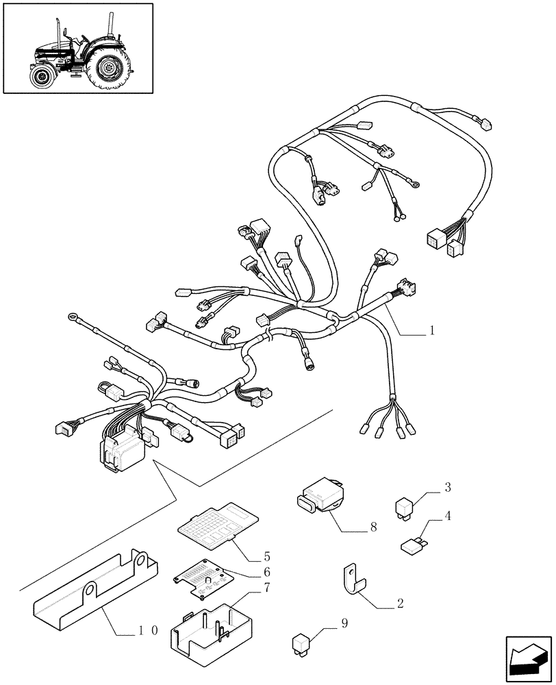 Схема запчастей Case IH JX80 - (1.75.4[01A]) - MAIN HARNESS - L/CAB - D6660 (06) - ELECTRICAL SYSTEMS