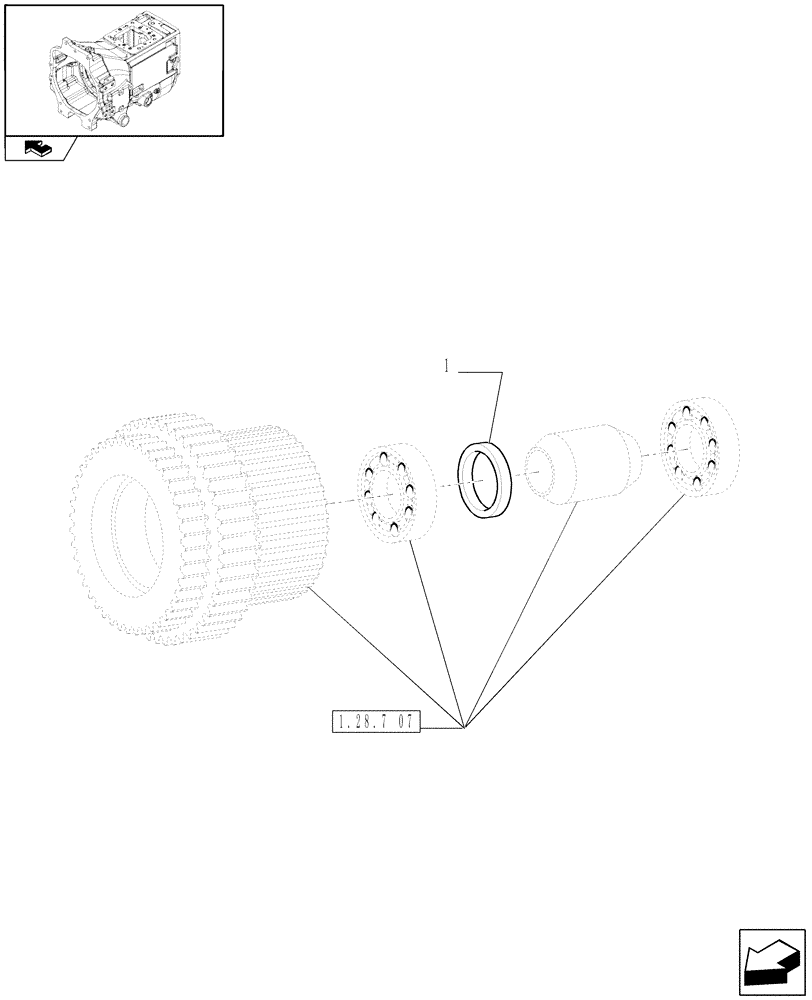 Схема запчастей Case IH PUMA 210 - (1.28.7[10]) - SPEED GEARS AND CLUTCHES - SHIMS (03) - TRANSMISSION