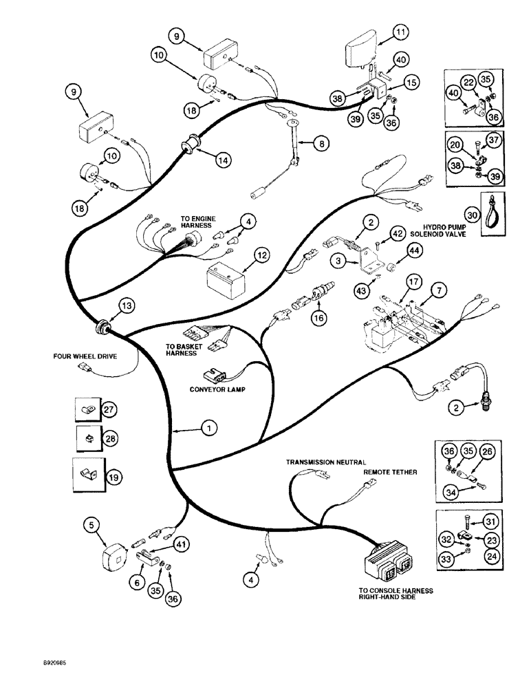 Схема запчастей Case IH 1800 - (4-20) - REAR HARNESS (06) - ELECTRICAL SYSTEMS