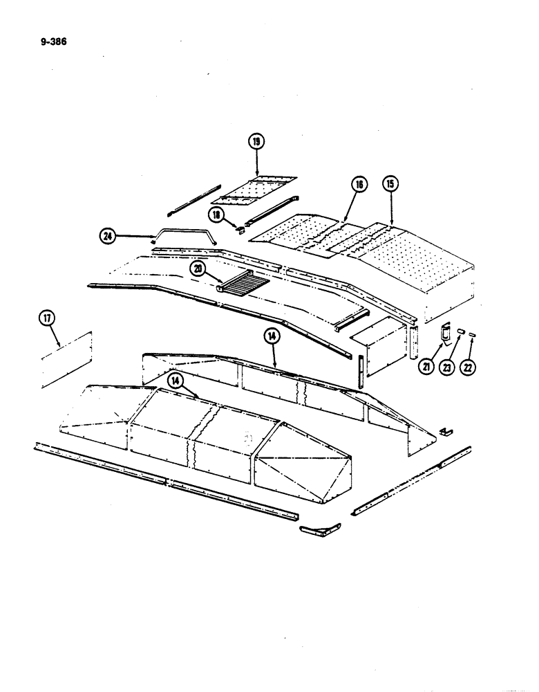 Схема запчастей Case IH 782 - (9-386) - BASKET COVER (09) - CHASSIS ATTACHMENTS