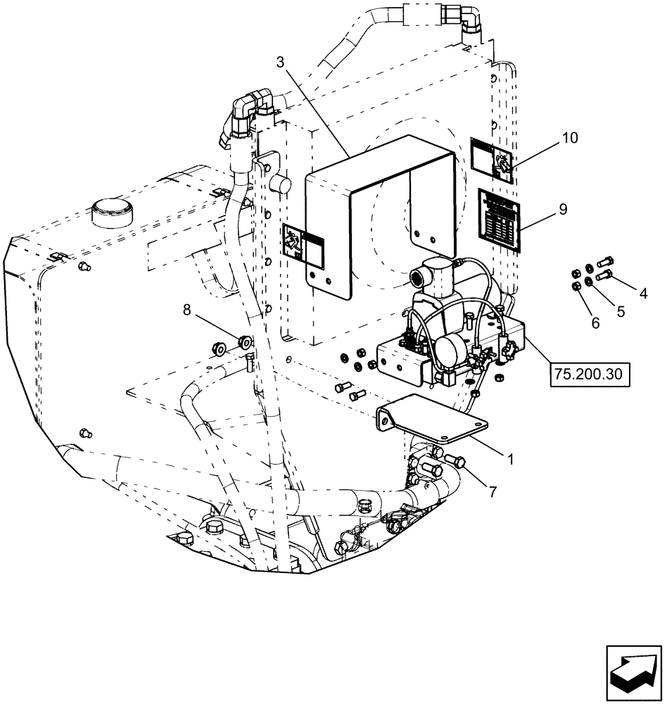 Схема запчастей Case IH 1240 - (75.200.29) - PNEUMATIC DOWN PRESSURE - AIR PUMP ASSEMBLY, PTO DRIVELINE, 12/23 AND 16/31 ROW PLANTERS (75) - SOIL PREPARATION