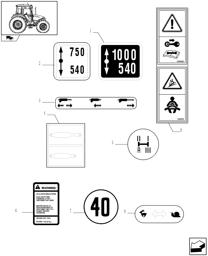 Схема запчастей Case IH FARMALL 80 - (1.98.0[02]) - DECALS (13) - DECALS