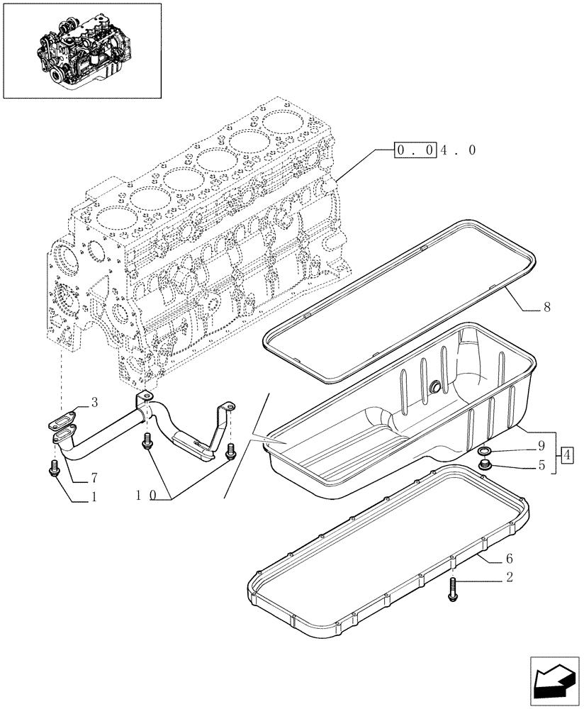 Схема запчастей Case IH F4HE9684D J102 - (0.04.2[01]) - ENGINE OIL SUMP (504084714) 