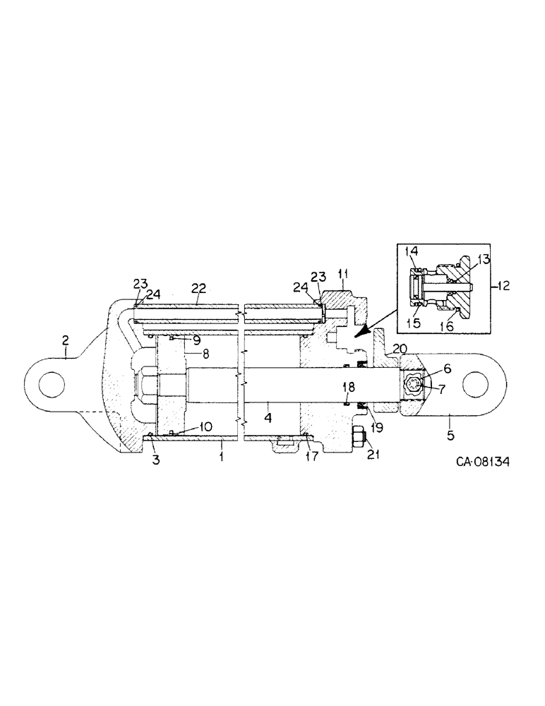 Схема запчастей Case IH 800 - (05-34) - WHEELS, HYDRAULIC CYLINDER, 3-1/2 X 8 IN. DOUBLE ACTING UNIT R, BUILT 1983 SINCE ALL UNITS AA AND AB (06) - POWER TRAIN