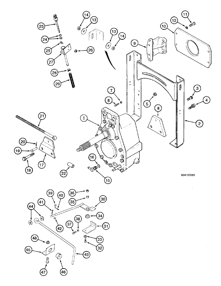 Схема запчастей Case IH 2188 - (9B-02) - ROTOR DRIVE, MOUNTING (14) - ROTOR, CONCANVES & SIEVE