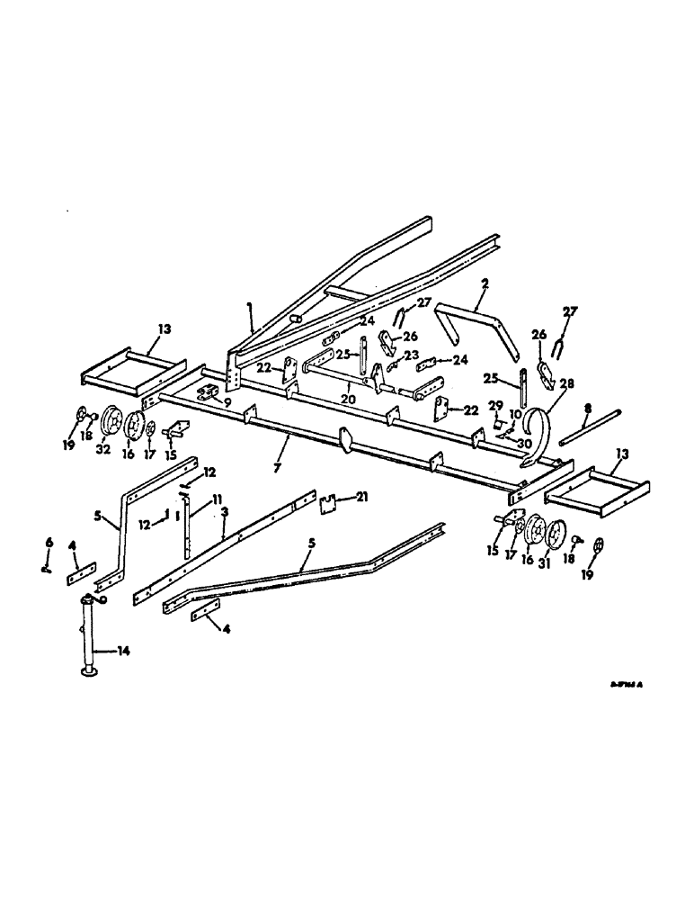 Схема запчастей Case IH 66-SERIES - (U-69) - SPRING TOOTH HARROW ATTACHMENT, FOR 4 ROW PLANTERS, 1967 AND SINCE 