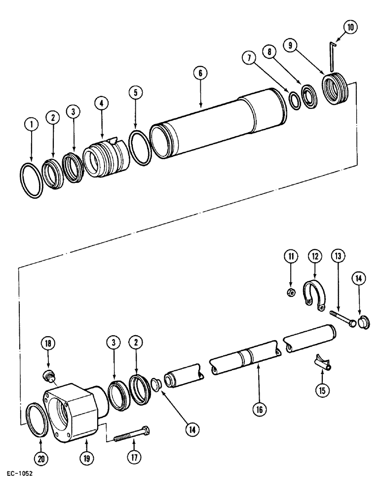 Схема запчастей Case IH 248 - (6-590) - STEERING CYLINDER - 4 WHEEL DRIVE (05) - STEERING