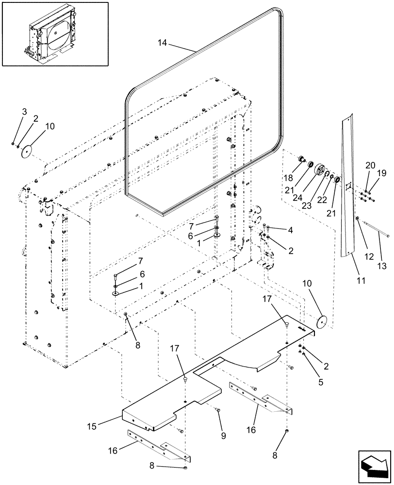 Схема запчастей Case IH 8010 - (10.414.06[02]) - PLATFORM & FAN BLADE, COOLING BOX - 9010 (10) - ENGINE