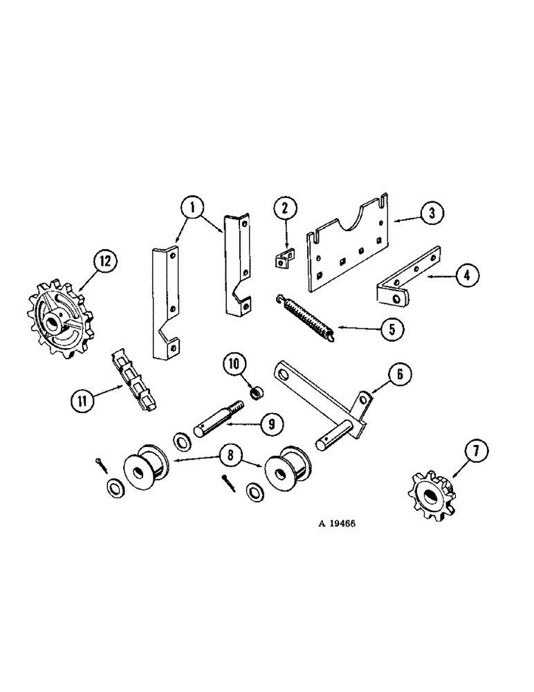 Схема запчастей Case IH K160 - (28) - FERTILIZER HOPPER IDLER AND MOUNTING BRACKET 