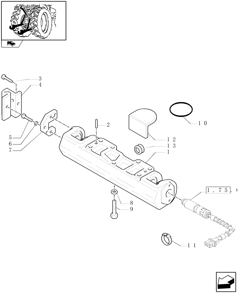 Схема запчастей Case IH MAXXUM 115 - (1.89.6[01]) - TOOLING CONNECTION UNIT - SUPPORT (09) - IMPLEMENT LIFT