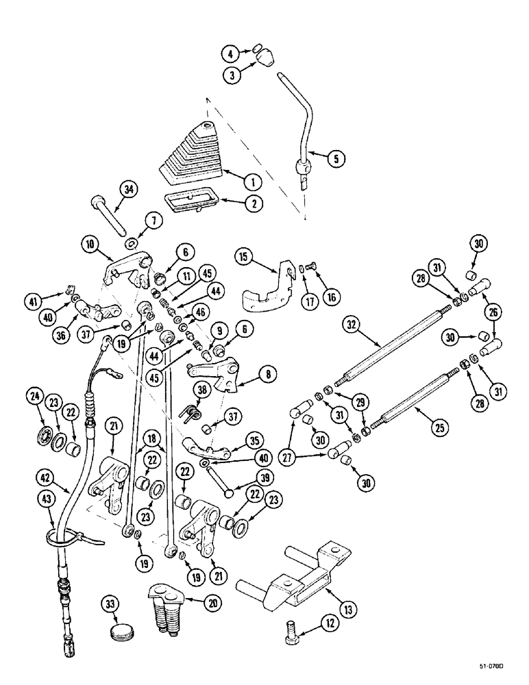 Схема запчастей Case IH 5150 - (6-054) - GEAR SHIFT CONTROLS (06) - POWER TRAIN