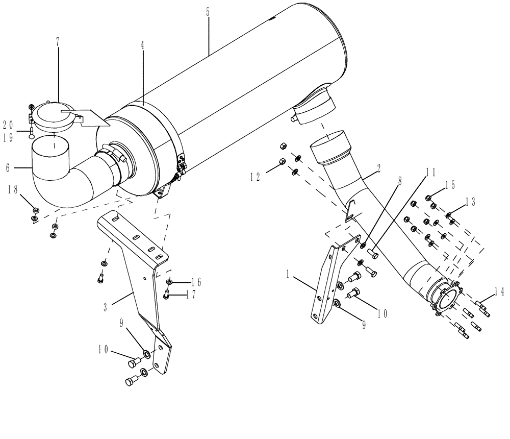 Схема запчастей Case IH 9120 - (10.254.11[02]) - MUFFLER & EXHAUST - 9120 (10) - ENGINE