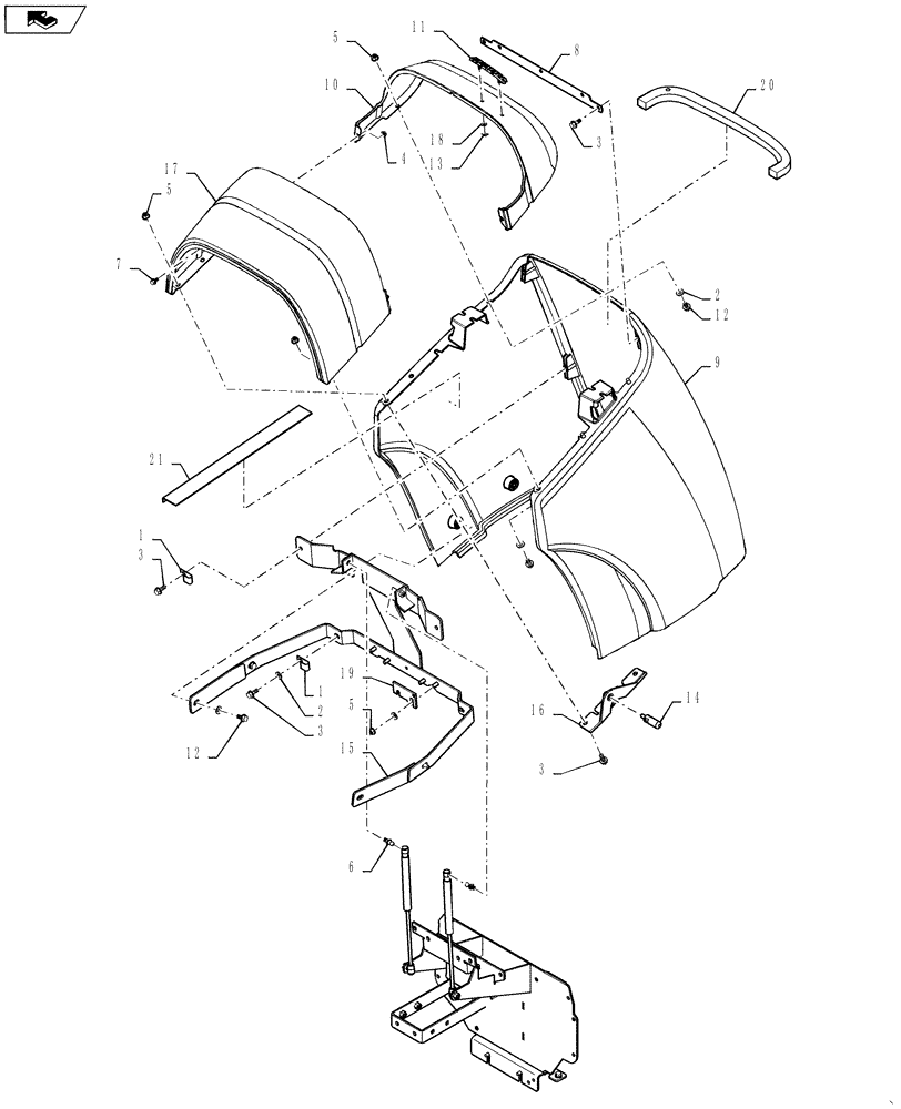 Схема запчастей Case IH FARMALL 50 - (08.03) - HOOD (08) - SHEET METAL