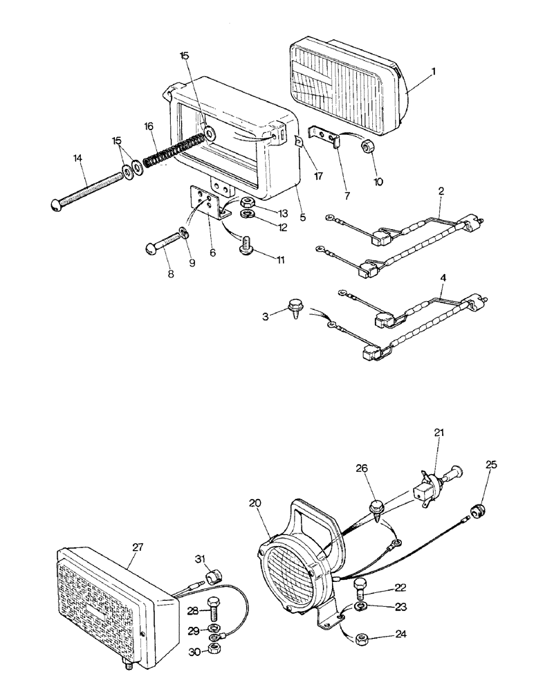 Схема запчастей Case IH 1690 - (S05-1) - HEADLAMPS AND REAR FLOODLAMP (06) - ELECTRICAL SYSTEMS