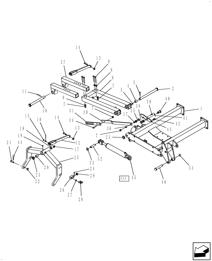 Схема запчастей Case IH 717675016 - (005) - FRAME - ARM R.H. 