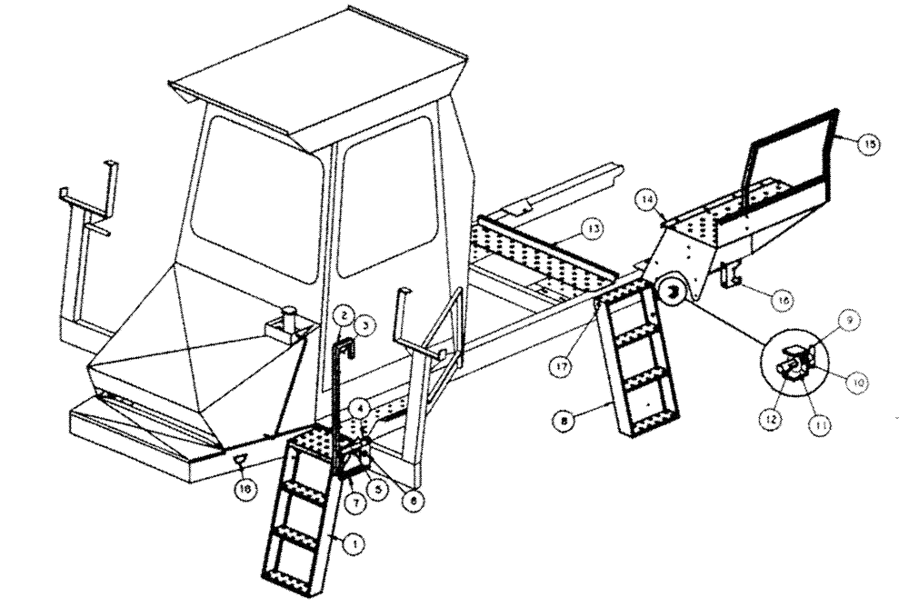 Схема запчастей Case IH PATRIOT 150 - (04-002) - LADDER ASSEMBLY Suspension & Frame