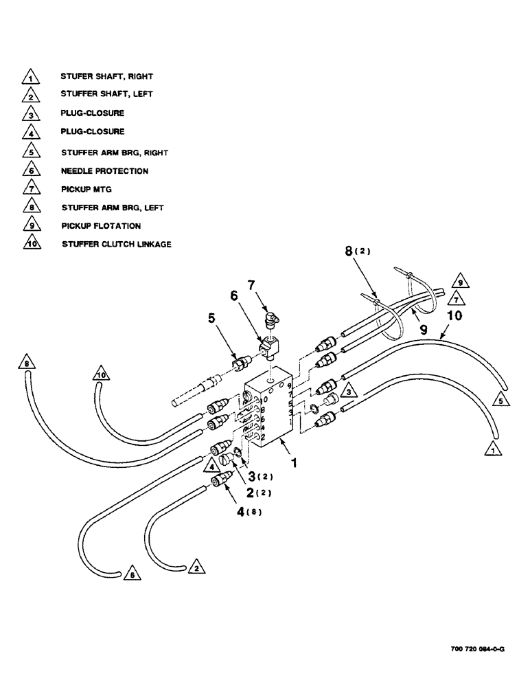 Схема запчастей Case IH 8585 - (6-52) - HARNESS ASSEMBLY, FRONT VALVE (14) - BALE CHAMBER