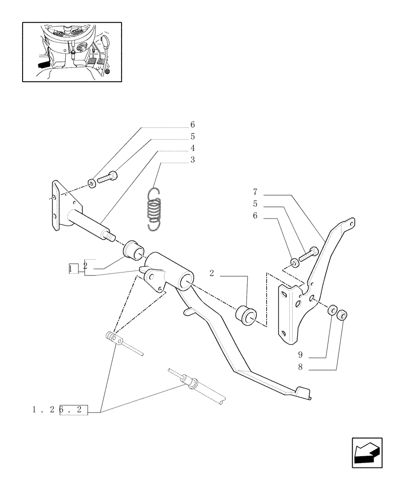 Схема запчастей Case IH JX1075C - (1.92.26[01]) - CLUTCH PEDAL (10) - OPERATORS PLATFORM/CAB