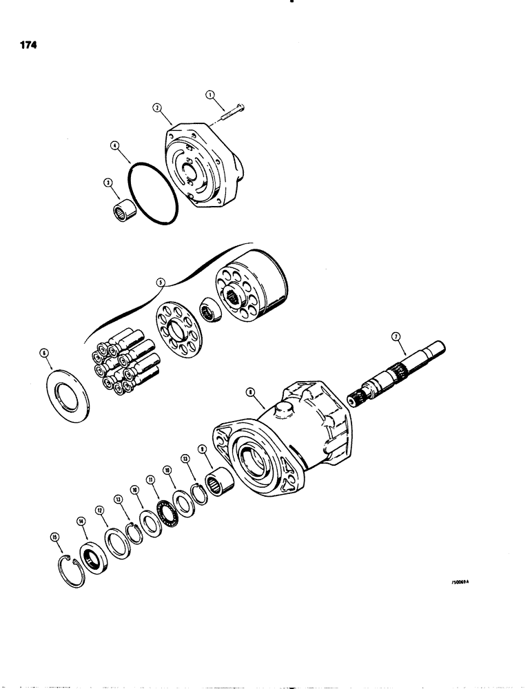 Схема запчастей Case IH 1845 - (174) - D65391 HYDROSTATIC MOTOR, CESSNA NO. 74418-DAK (35) - HYDRAULIC SYSTEMS