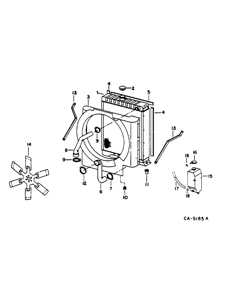 Схема запчастей Case IH 1460 - (06-011) - RADIATOR AND CONNECTIONS Cooling