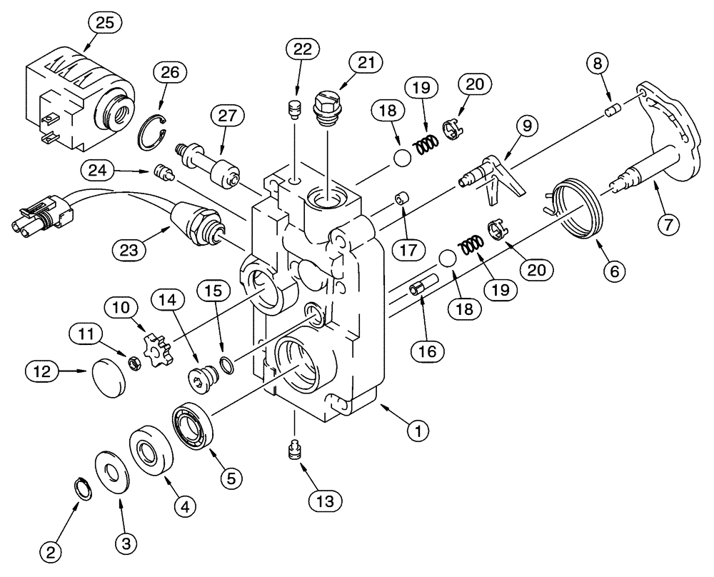 Схема запчастей Case IH 85XT - (06-15) - CONTROL BLOCK FRONT PUMP (06) - POWER TRAIN